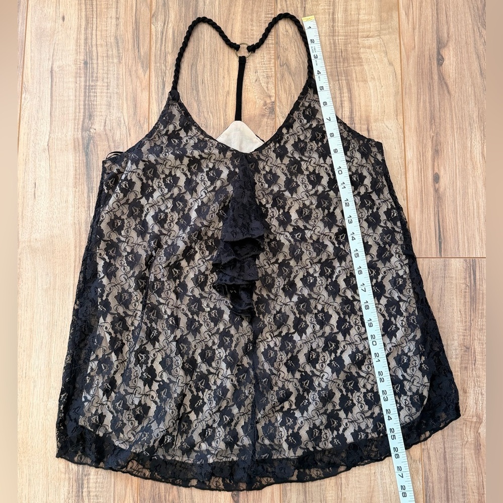 Nine Bird Black Lace Cord Strapy Razorback Dressy Shirt Size M NWT from Buckle - Picture 10 of 10